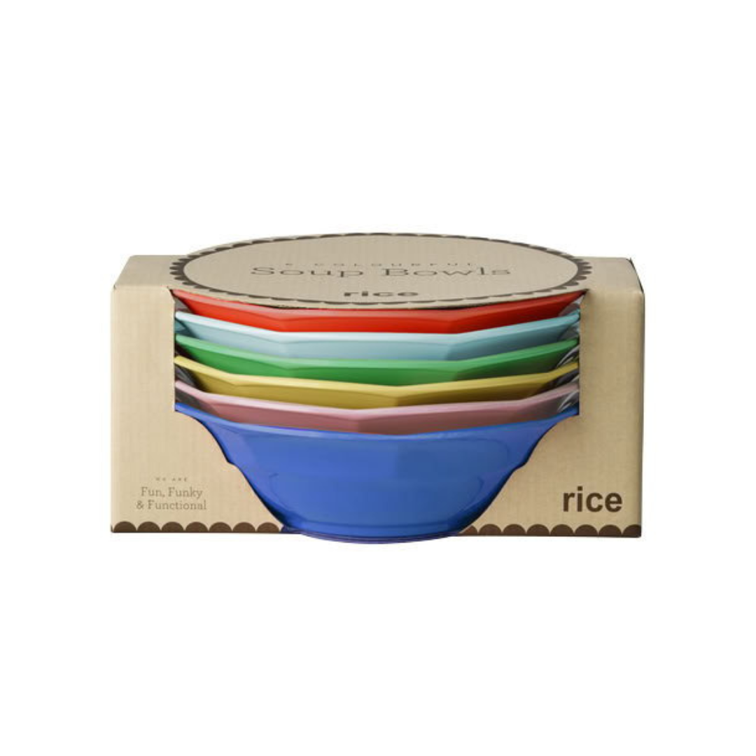 Piatto fondo - Multicolore - Confezione da 6