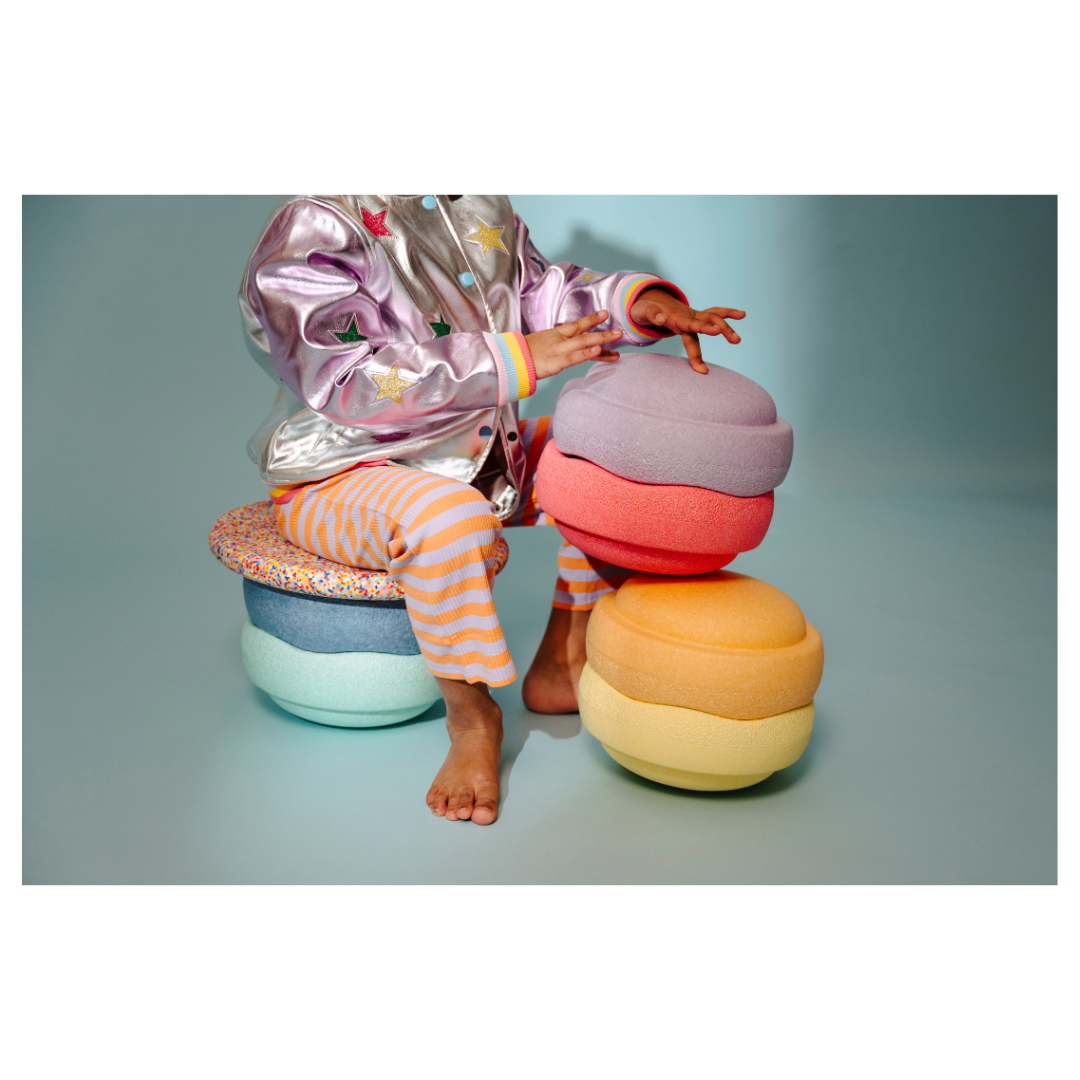 Stapelstein - Super Confetti Rainbow Set pastel 6+1 (board)