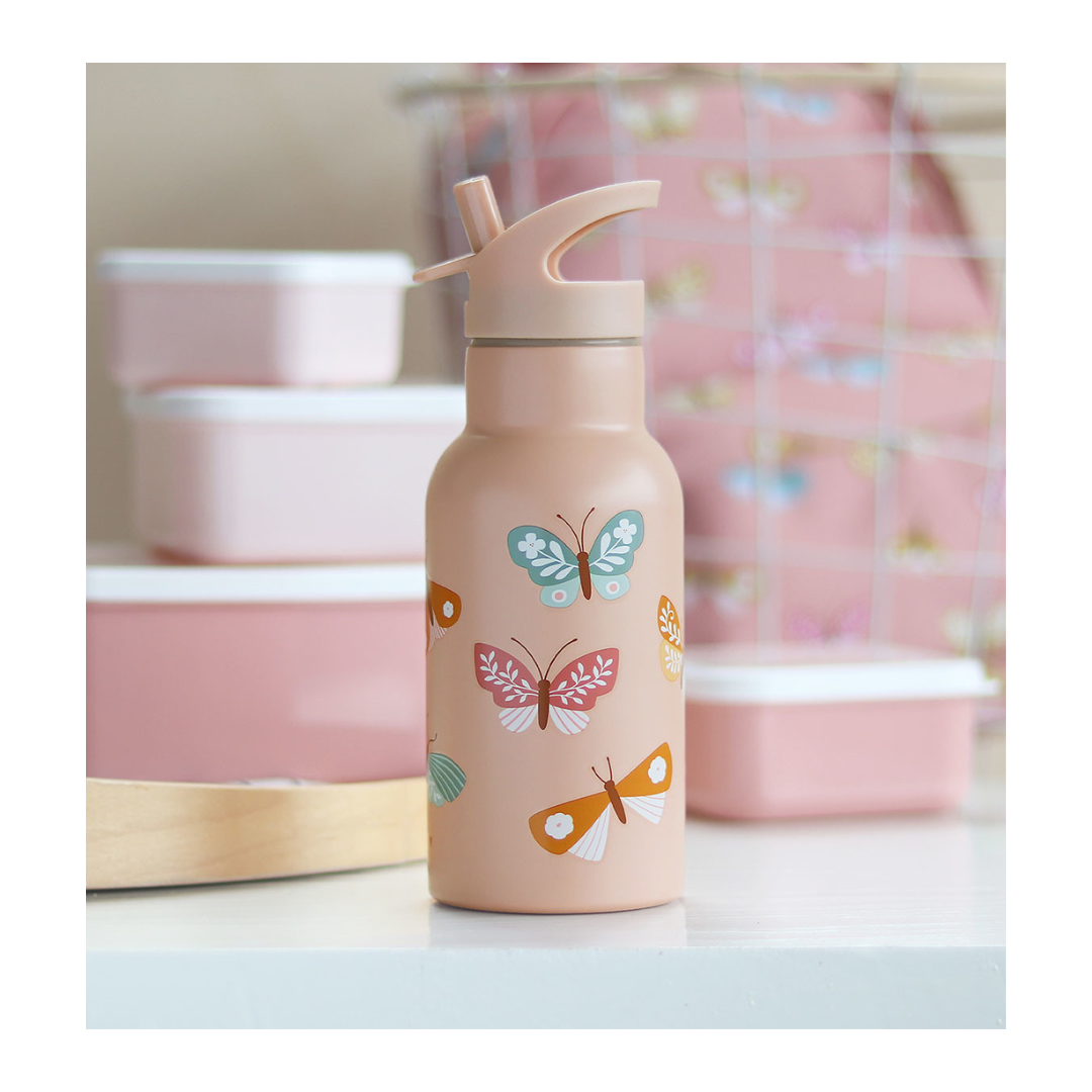 Edelstahlflasche Schmetterlinge