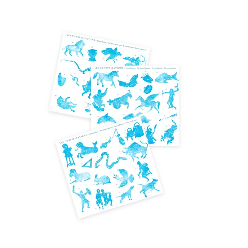 Decalcomanie - Le costellazioni - con stelle fosforescenti