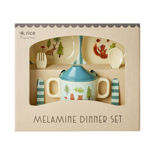 Dinner Set in melamina - Happy Forest