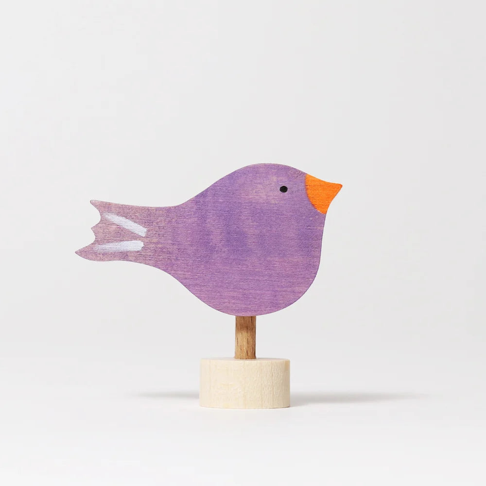 Figura decorativa in legno - Uccello Viola