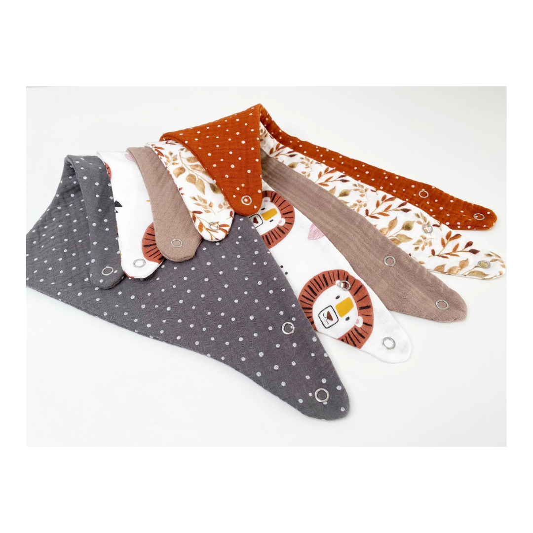 Bandana mussola Leone arancione -  Set da 5